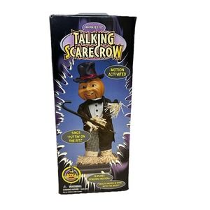 Gemmy 1998 Animated Talking Scarecrow 18" Sings Puttin' On The Ritz Motion VIDEO